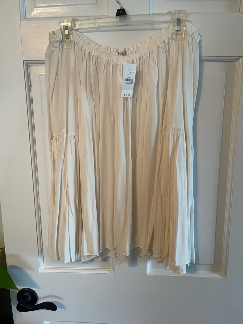 NWT LOFT Cream Flowy Off the Shoulder Top